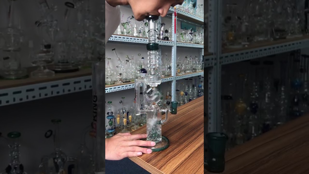 HBking K537 glass water bong unique design smoking water bong