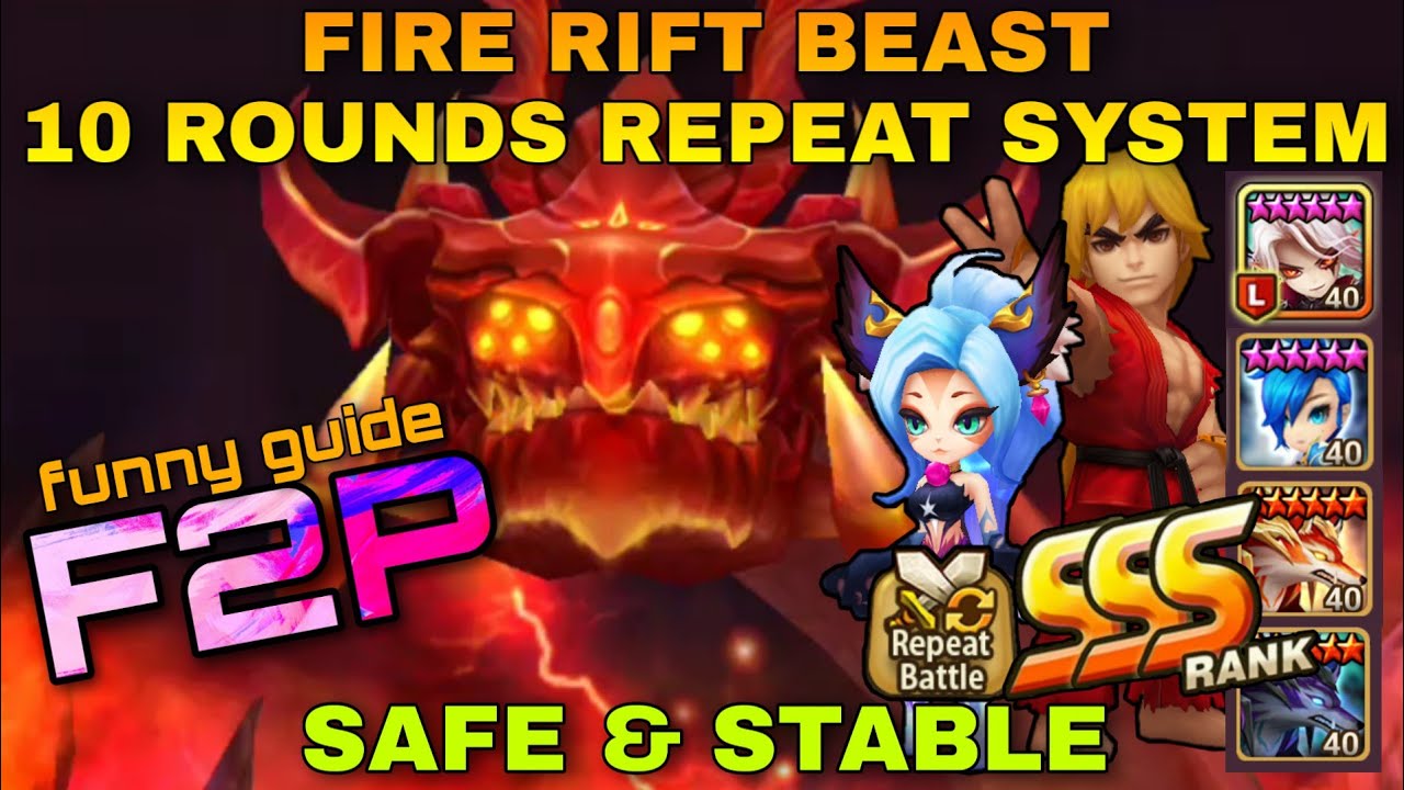 FIRE RIFT BEAST WITH KEN SSS TEAM SUMMONERS WAR