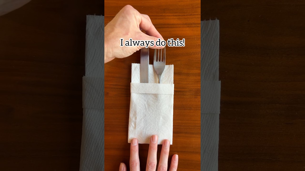This folding #hack is perfect for guests! 🍽️ #hosting #dinnerparty #dinnerideas