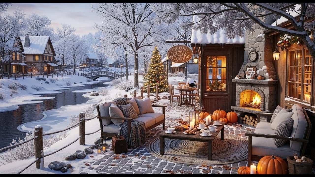 Relaxing Cafe Jazz ❄ Cozy Winter Coffee Shop Ambience for Focused Work and Stress Relief