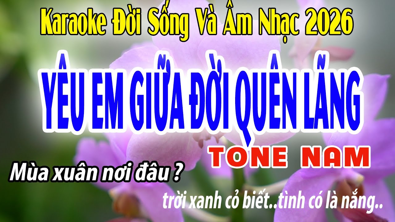 Yêu Em Giữa Đời Quên Lãng - Karaoke Tone Nam ( Bm ) Đời Sống Và Âm Nhạc - Beat mới