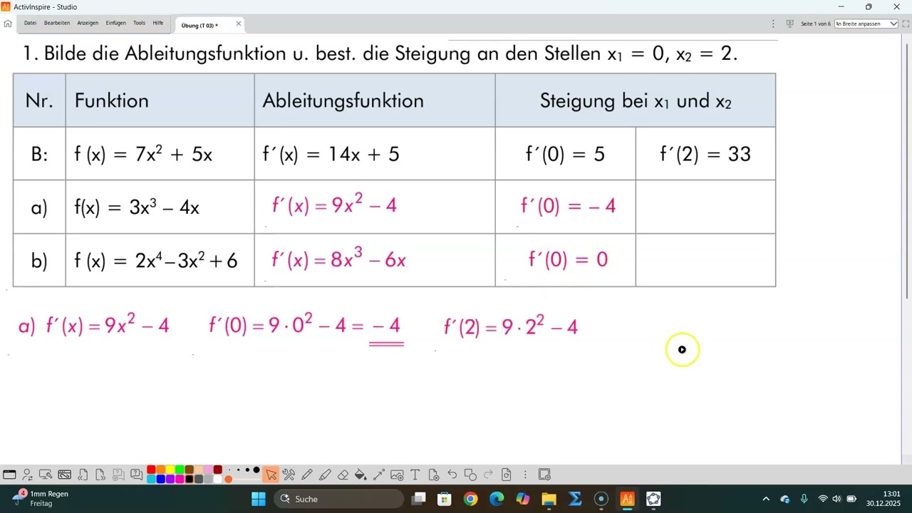 Ableitung (Übung)