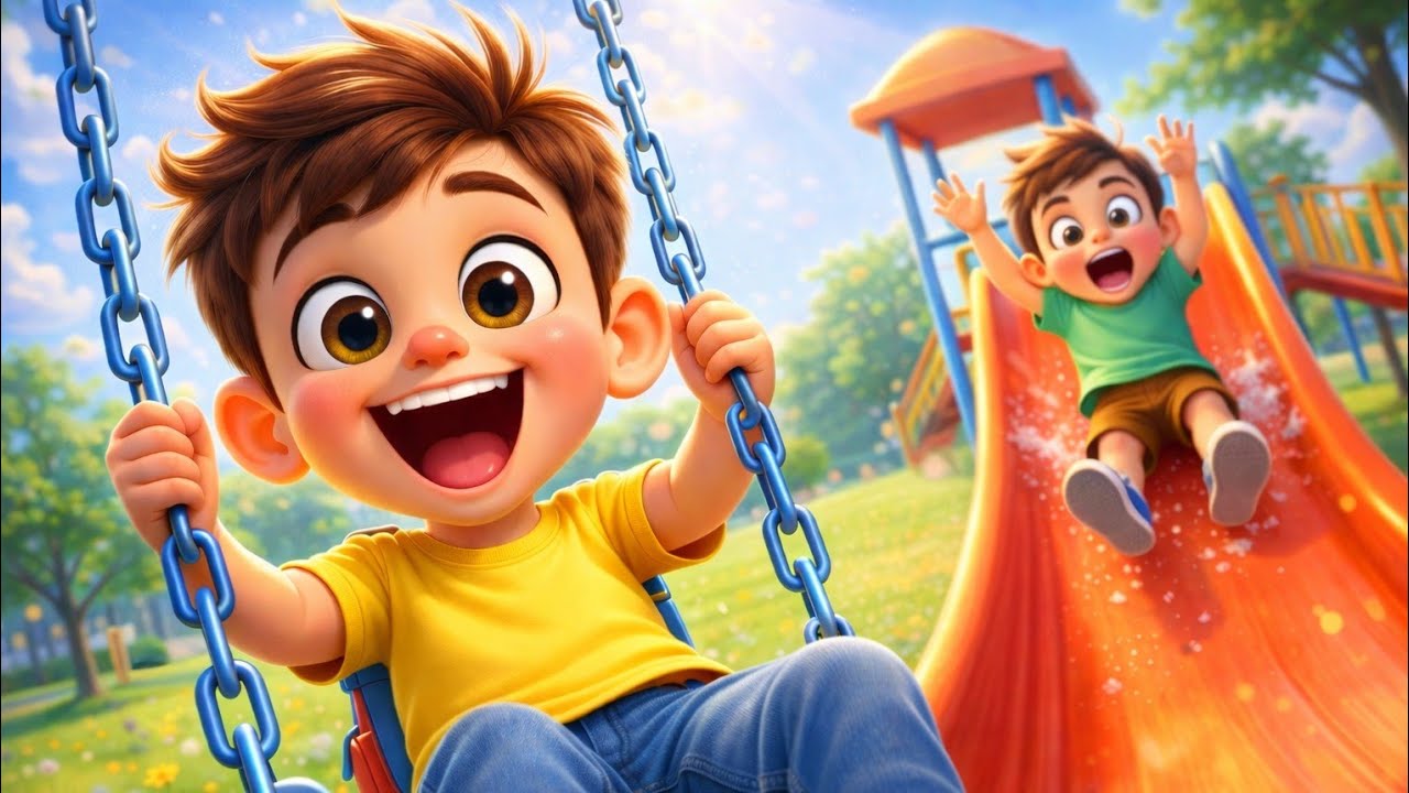 Fun Playground Song for Kids | Slide, Swing & Play!