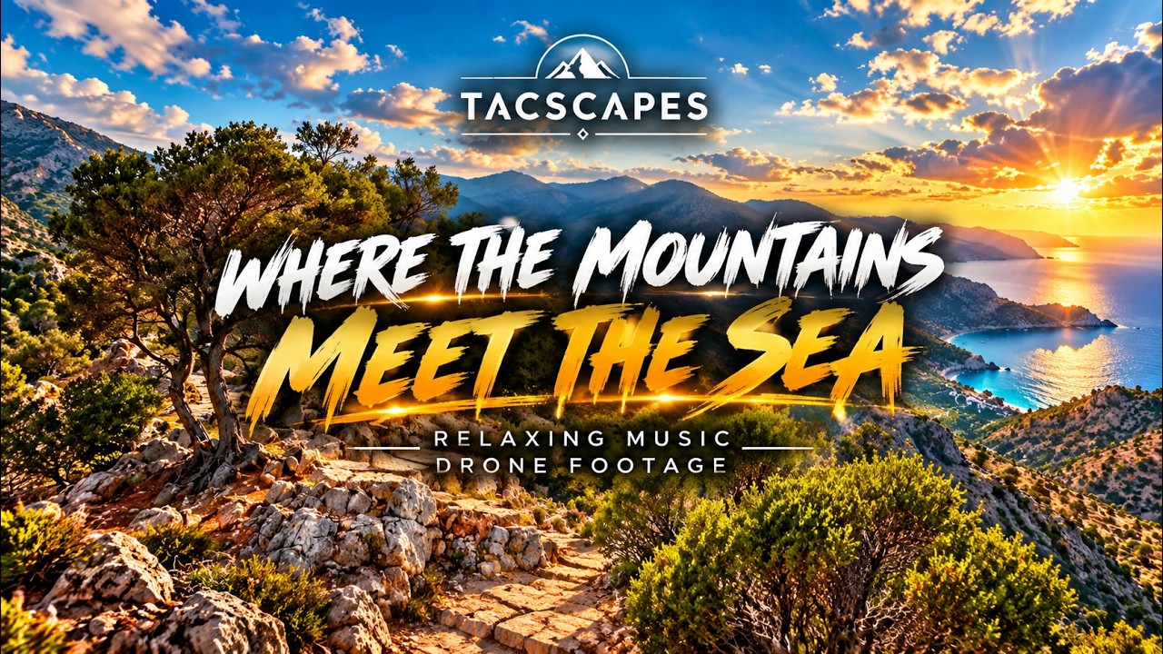 CRETE - Mountains meet the Sea ✦✦✦ TAC-Scapes | Relaxing 4K | Cinematic Drone Footage Ambient Music