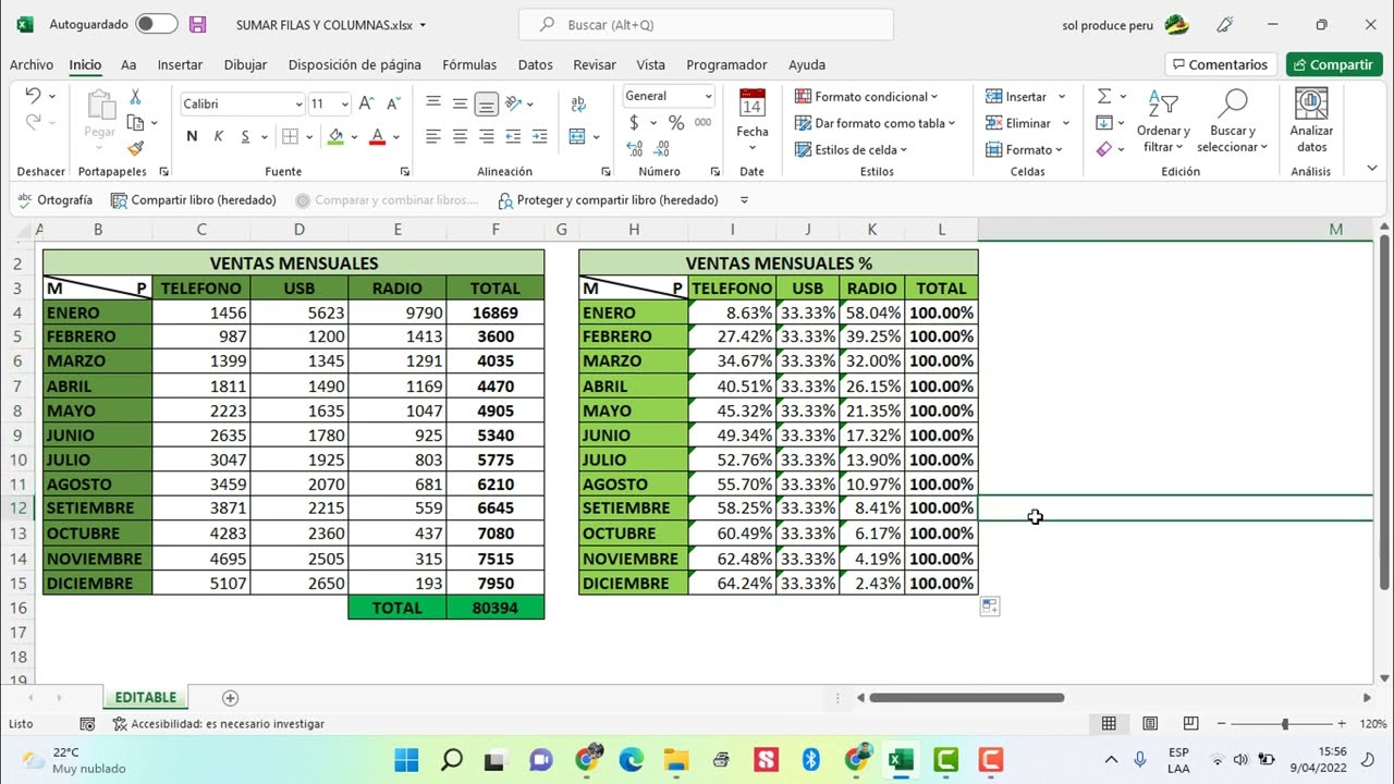✅Como calcular Porcentajes en Excel (Mensual y Anual) - en 2022✅