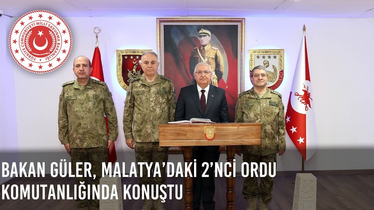 Mill&icirc; Savunma Bakanı Yaşar G&uuml;ler, Malatya&rsquo;daki 2&rsquo;nci Ordu Komutanlığında Konuştu