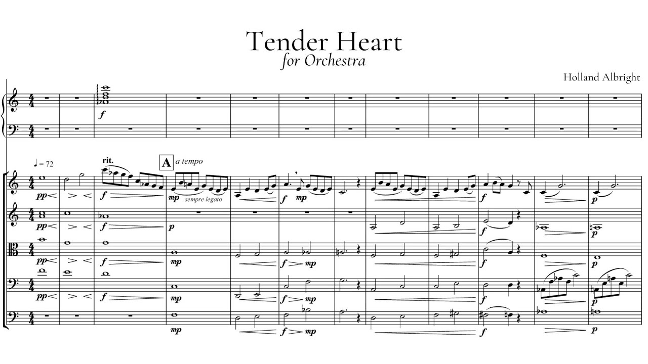 Tender Heart - for Orchestra 【Sheet Music / Score】|| original orchestra composition