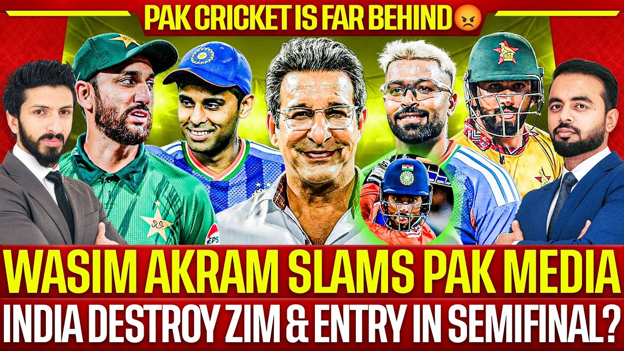 Wasim Akram Slams Pak Media | India🔥 Destroy Zim & Entry in Semifinal? | Pak Out❌ | IND Beat ZIM