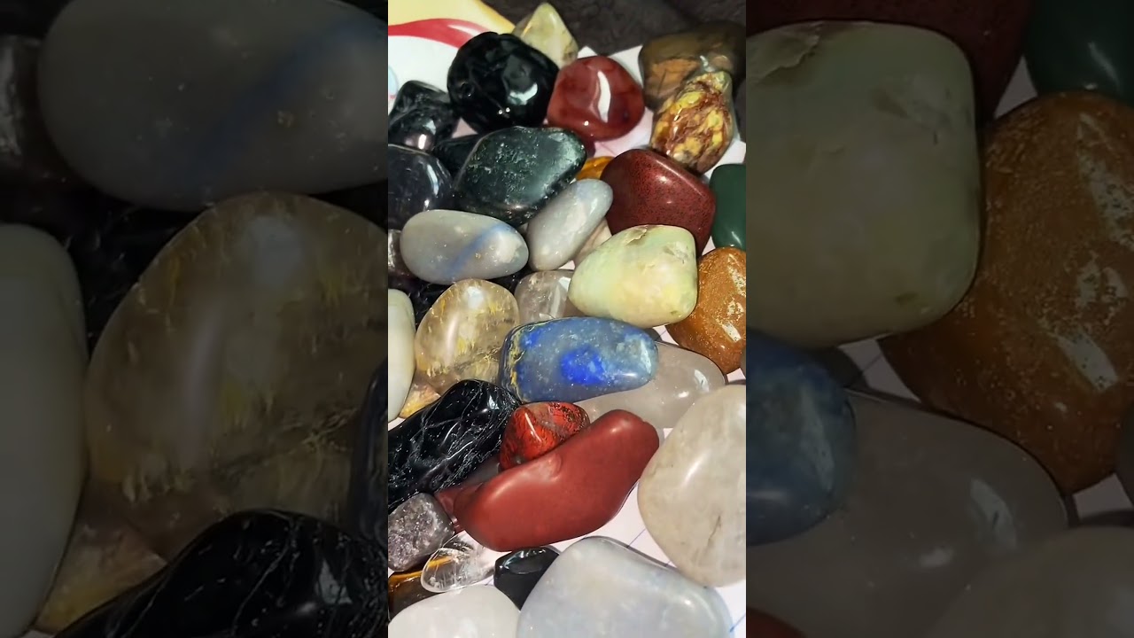 Beautiful tumbled rocks & crystals hidden in the sand! 