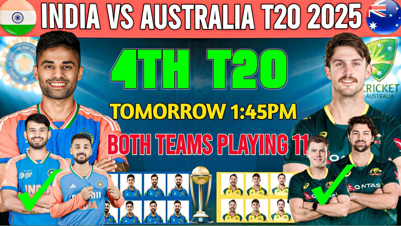 India vs Australia 4th T20 Playing 11 | India vs Australia Playing 11 | Ind vs Aus t20 Playing 11 |