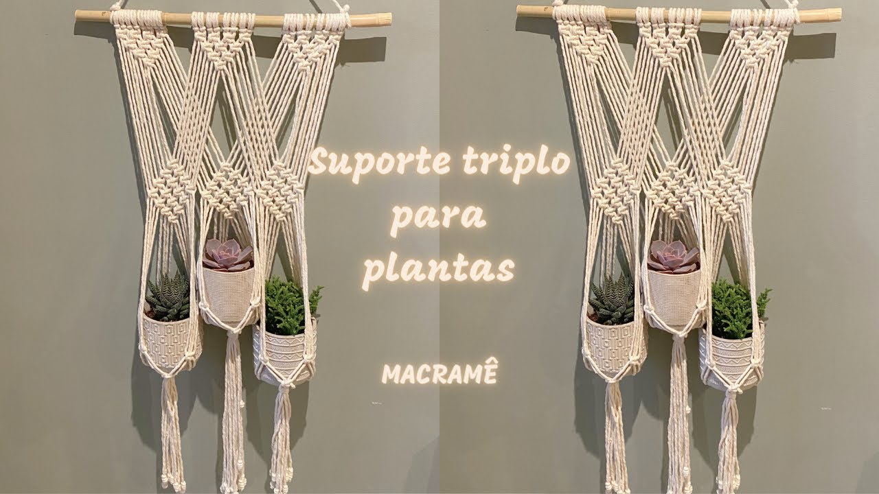 Suporte triplo para plantas