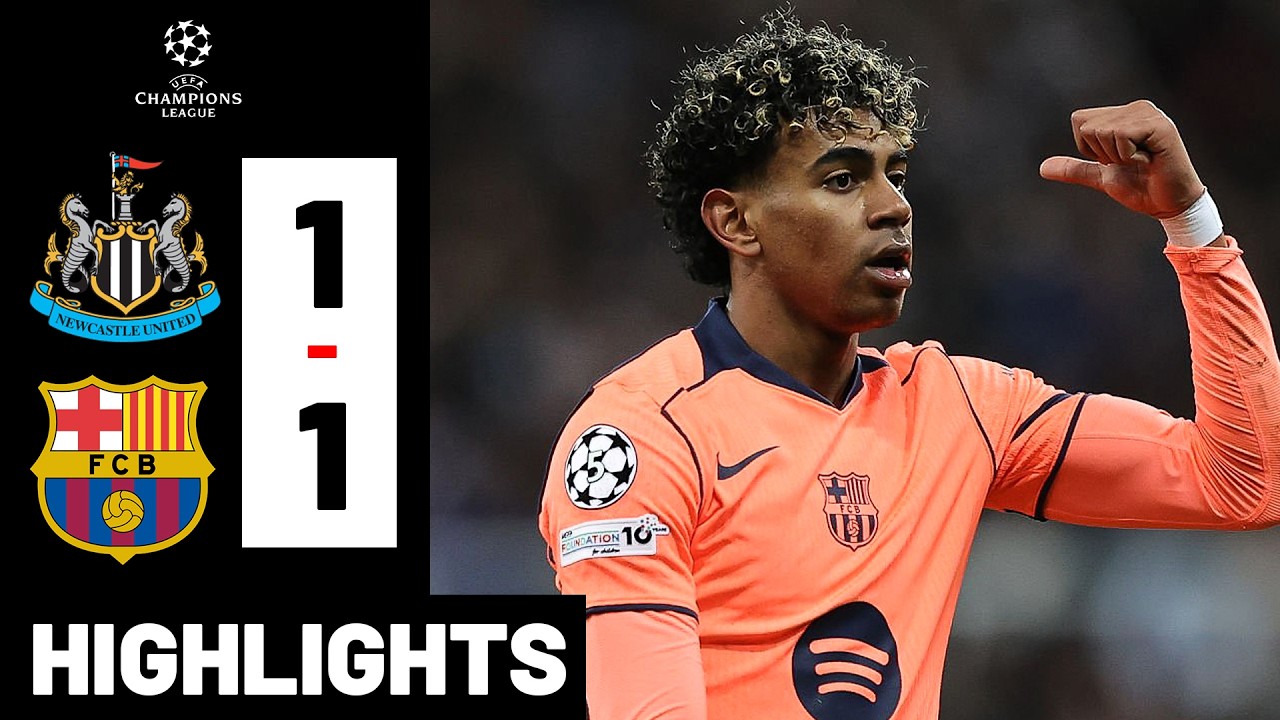 YAMAL! Newcastle vs Barcelona 1-1 Highlights All Goals Champions League 25/26
