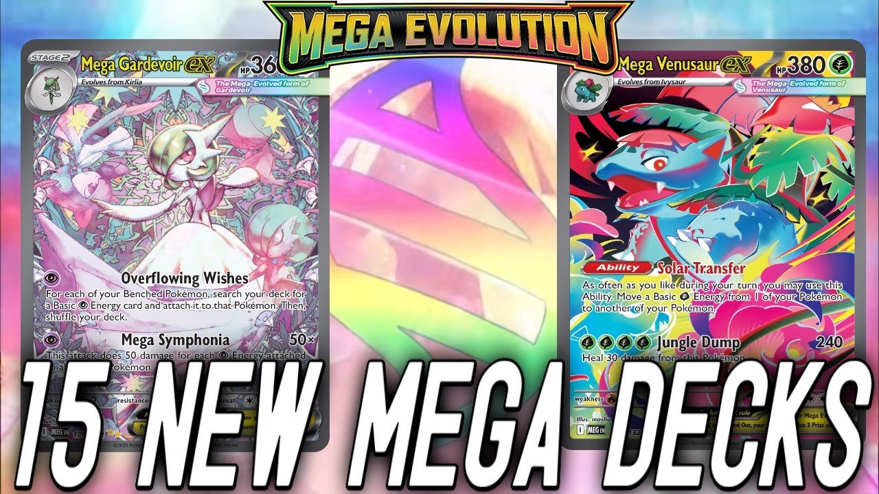 Top 15 NEW Decks to Try Out with the Upcoming Release of Mega Evolution | PTCGL