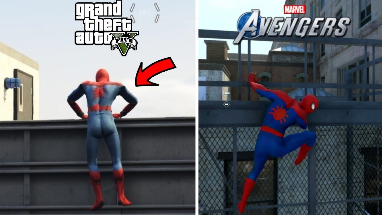 GTA 5 Spiderman Mod (PC) Vs Marvel's Avengers (Ps4) | Mod is better?