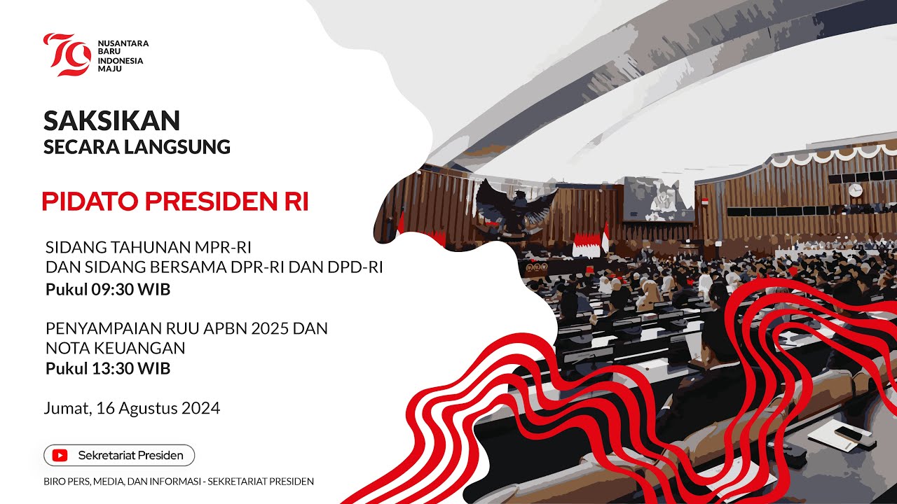 LIVE: Pidato Presiden RI pada Sidang Tahunan MPR dan Sidang Bersama DPR dan DPD, 16 Agustus 2024