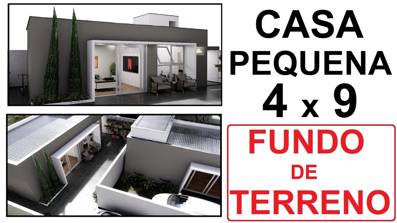 CASA PEQUENA DE 4 POR 9 METROS - CASA FUNDO DE LOTE