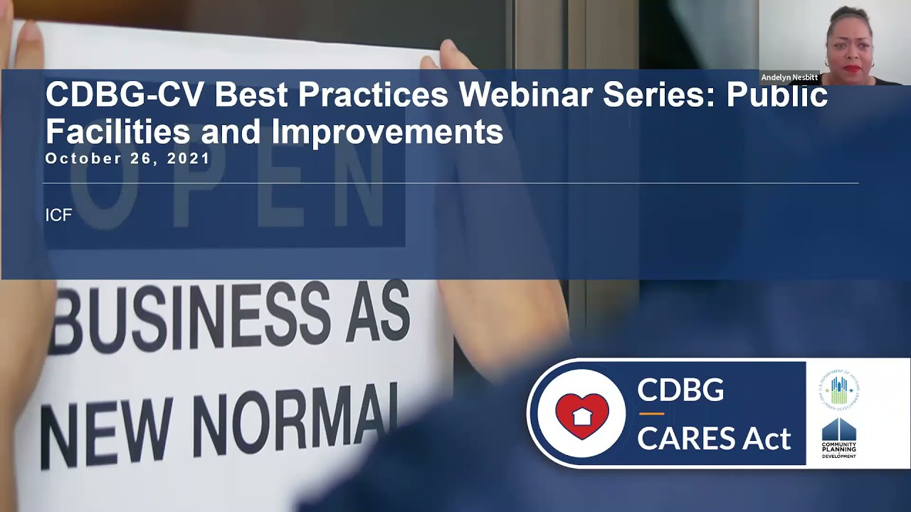 CDBG-CV Best Practices Webinar Series: Public Facilities and Building Improvements