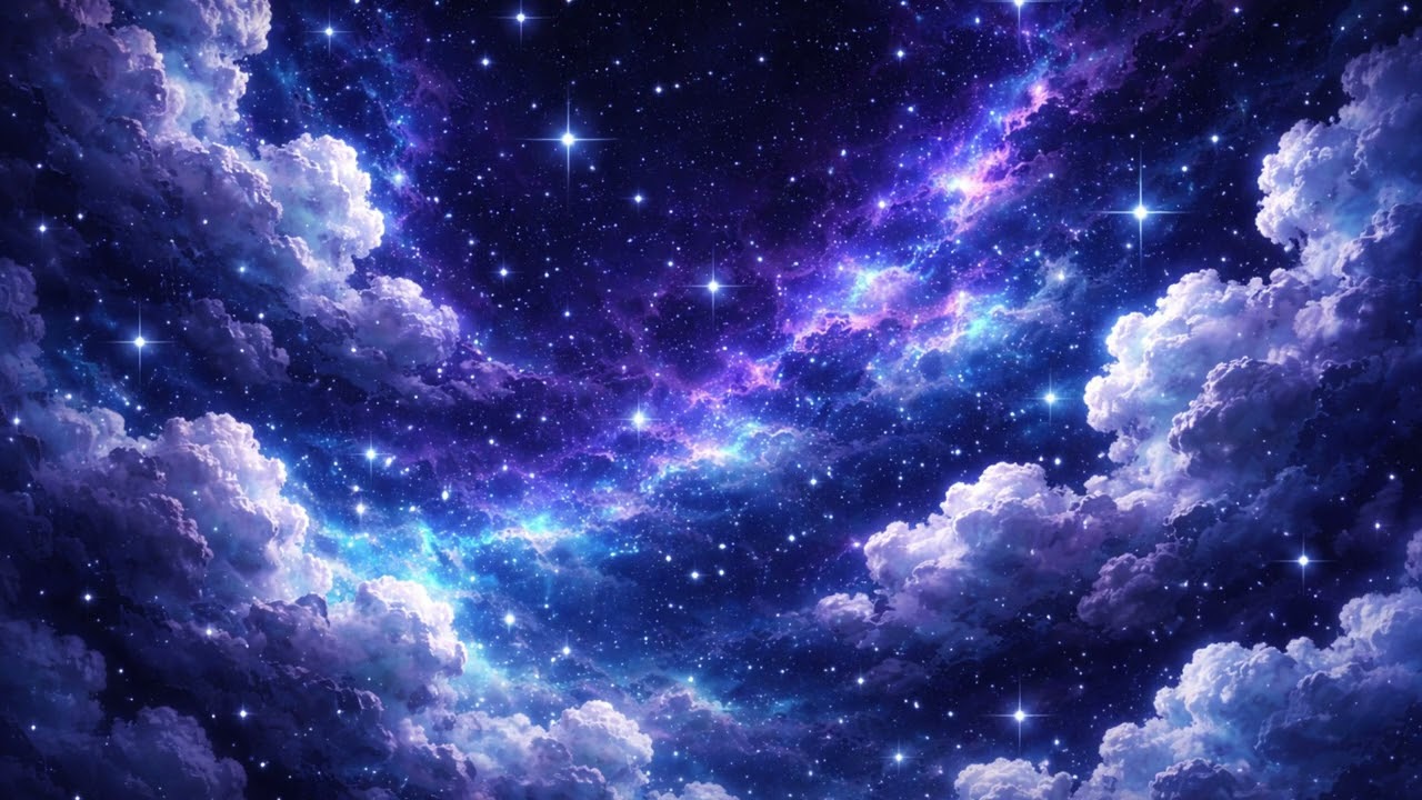 Dreamy Blue Galaxy Sky ✨   4 Hour Relaxing Space Ambience for Sleep, Study & Deep Relaxation