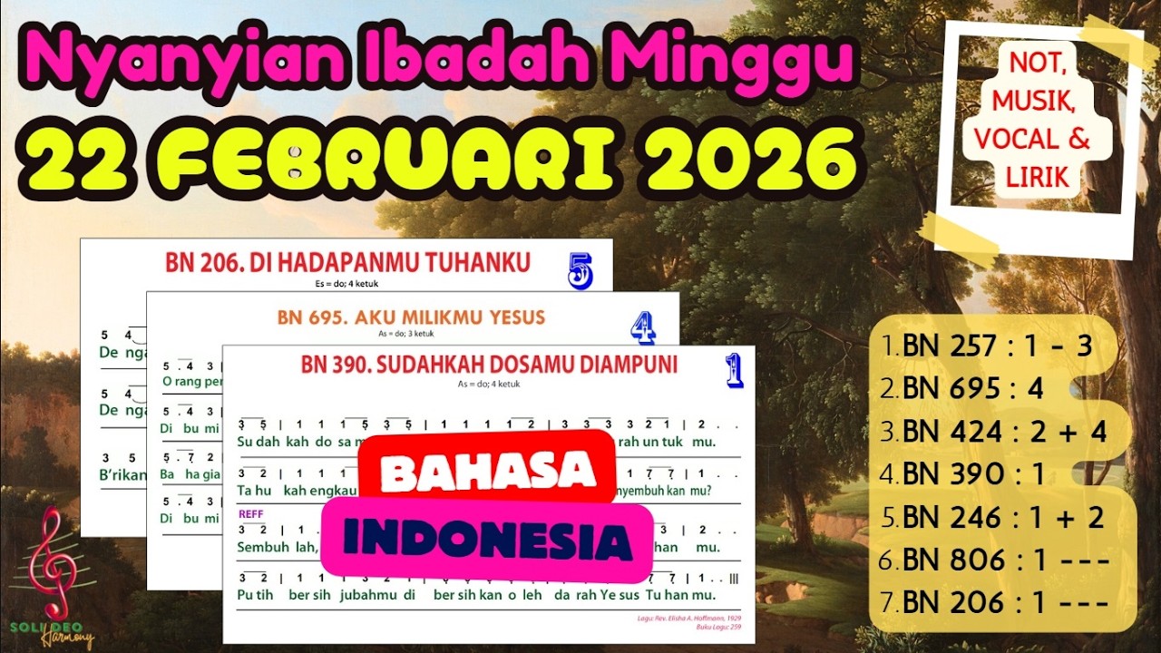 Nyanyian Ibadah Minggu | 22 FEBRUARI 2026 | HKBP | Bahasa Indonesia | Not, Musik, Vocal dan Lirik