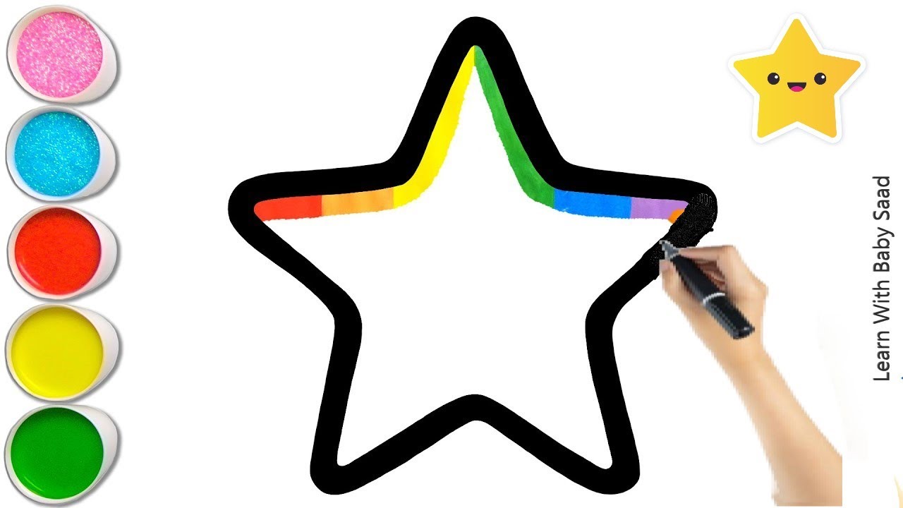 Rainbow Star Coloring For Kids | Learn Shapes, Colors For Toddlers |#art #kidsvideo Video- 02