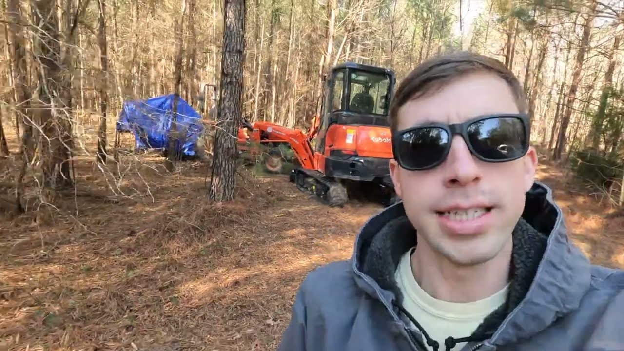 Building A Campground! #4 - New Machinery! Clearing Briars with Kubota KX033-4 -#rvlife #camping