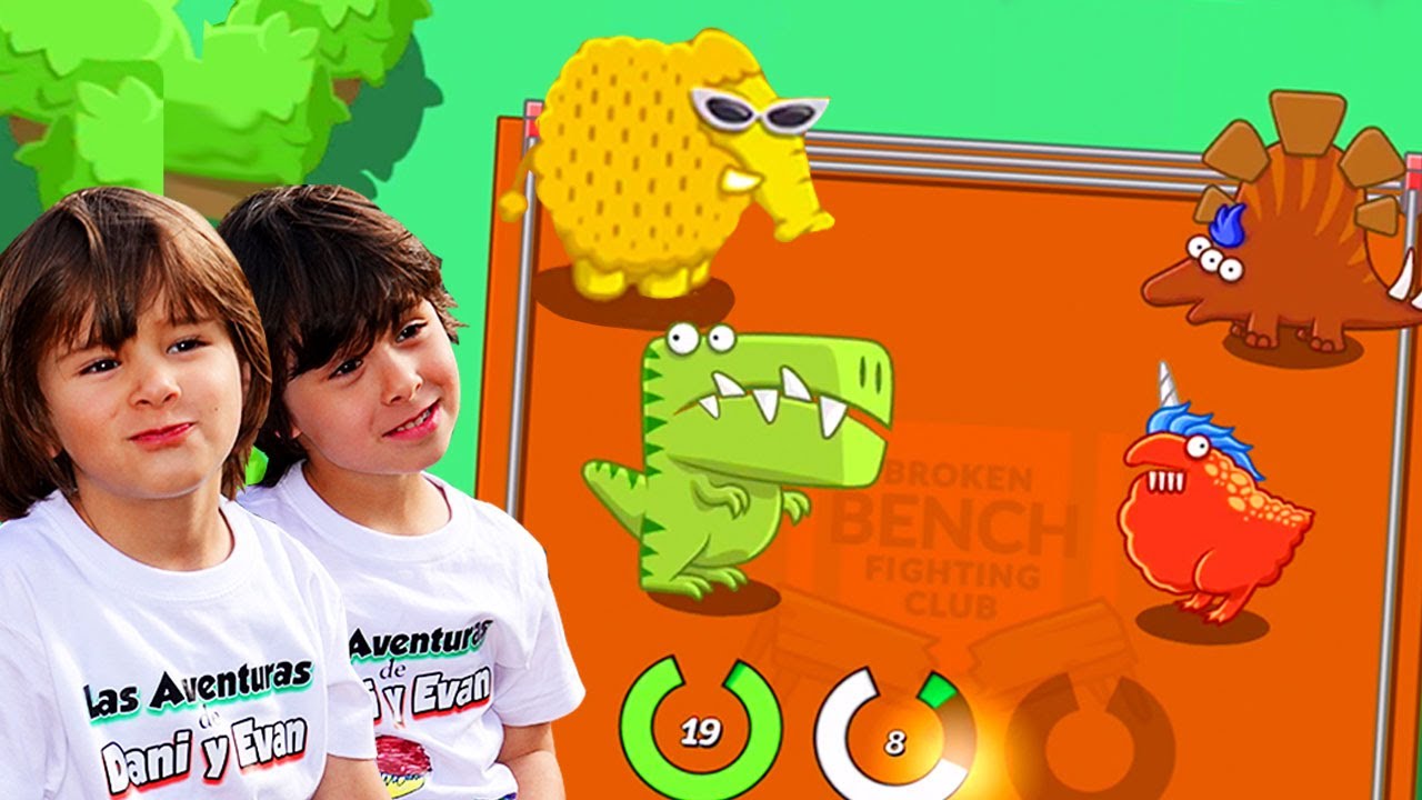 Dani y Evan hacen combates en CRAZY DINO PARK !! Juegos IOS y Android para niños