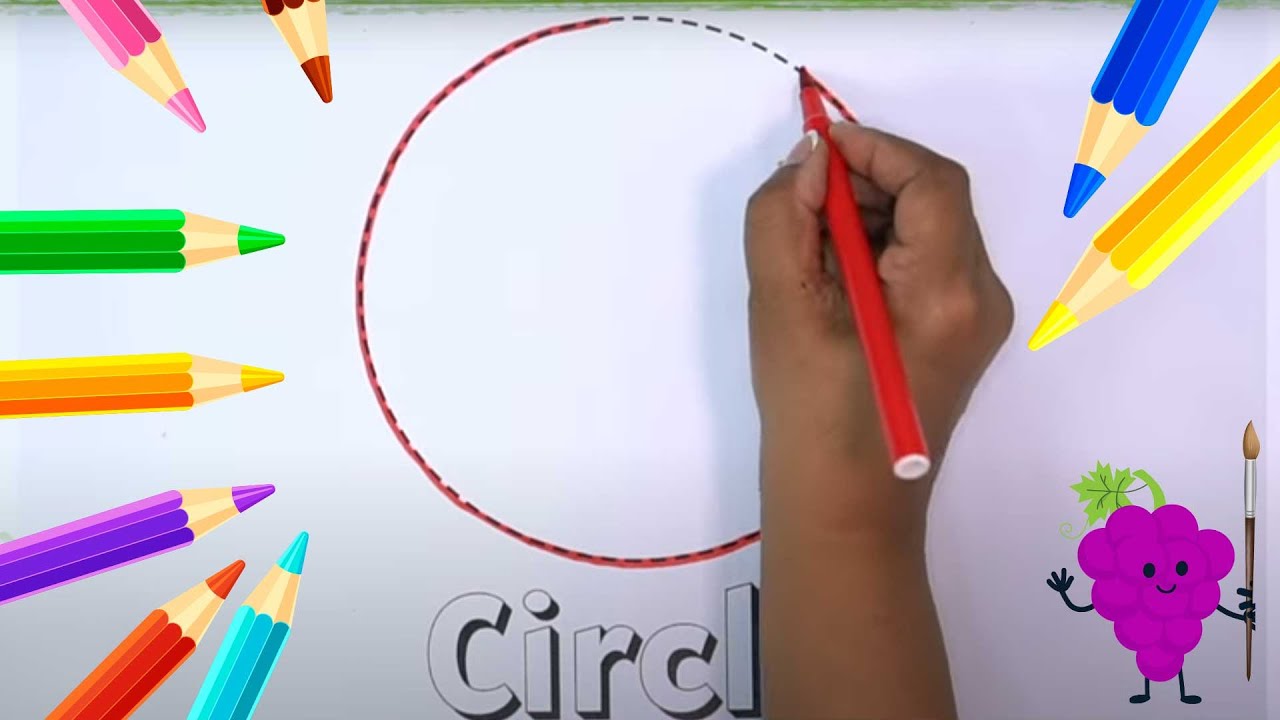 Circle Coloring 🟠 | Learn To Draw Shapes | Giggles & Grapes - Episode 3 #drawing #kids #learning