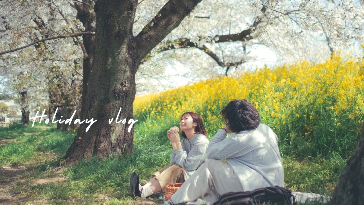 【vlog＋なでしこ】日本桜名所100選の埼玉熊谷桜堤へ！彼女と２年ぶりに見れた満開の桜がエモすぎた..。
