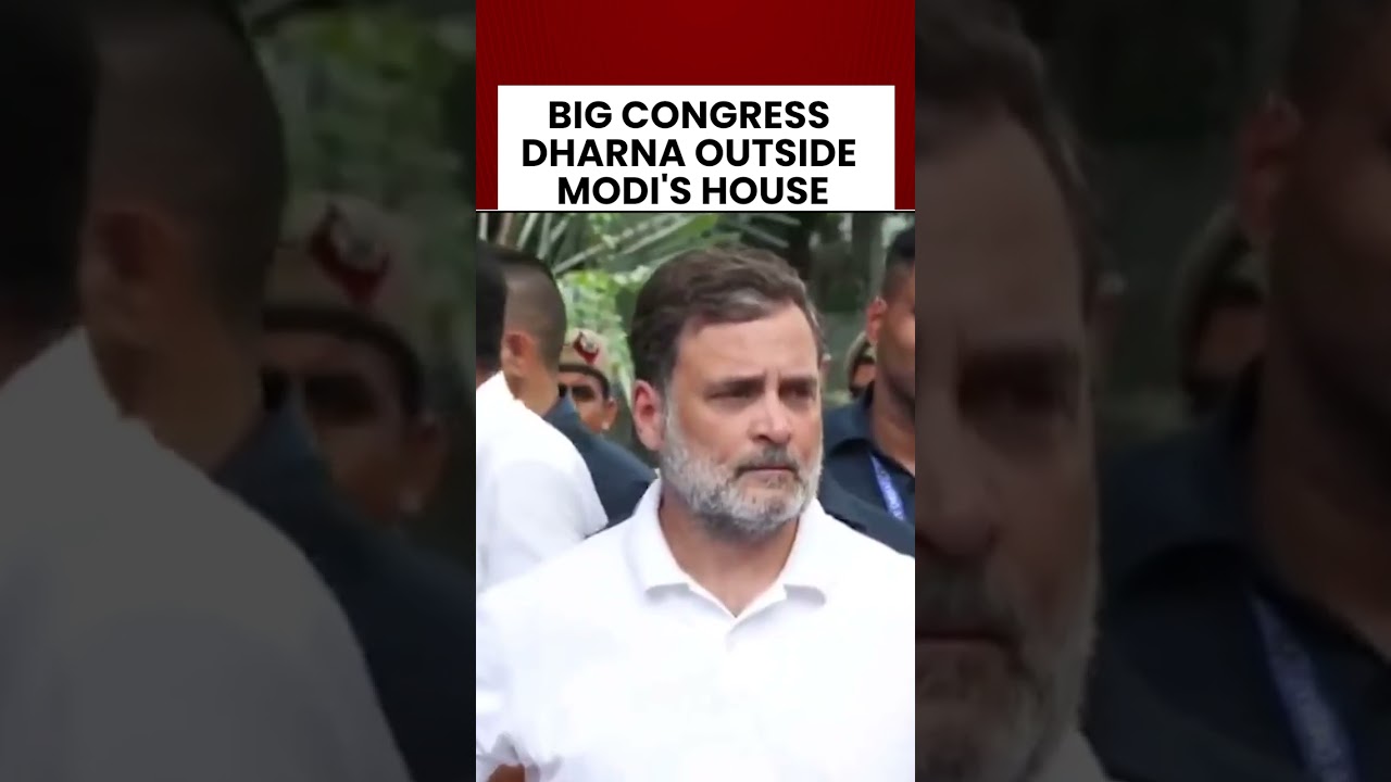 Big Congress Dharna Outside PM Modi's House #rahulgandhi #priyankagandhi #protest #indiatoday