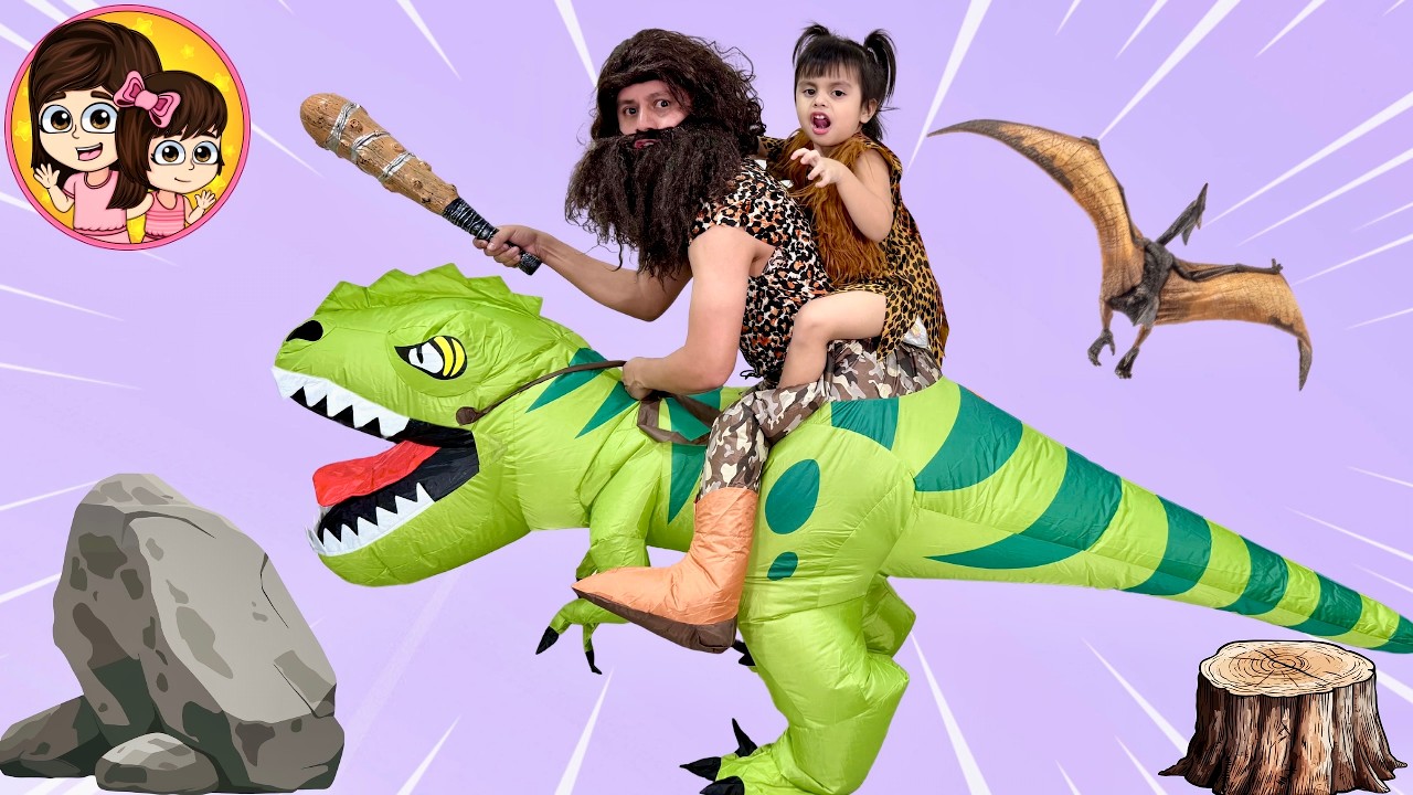 UNOS CAVERNICOLAS ENCONTRARON LA MÁQUINA DEL TIEMPO | Las Leoncitas Kids