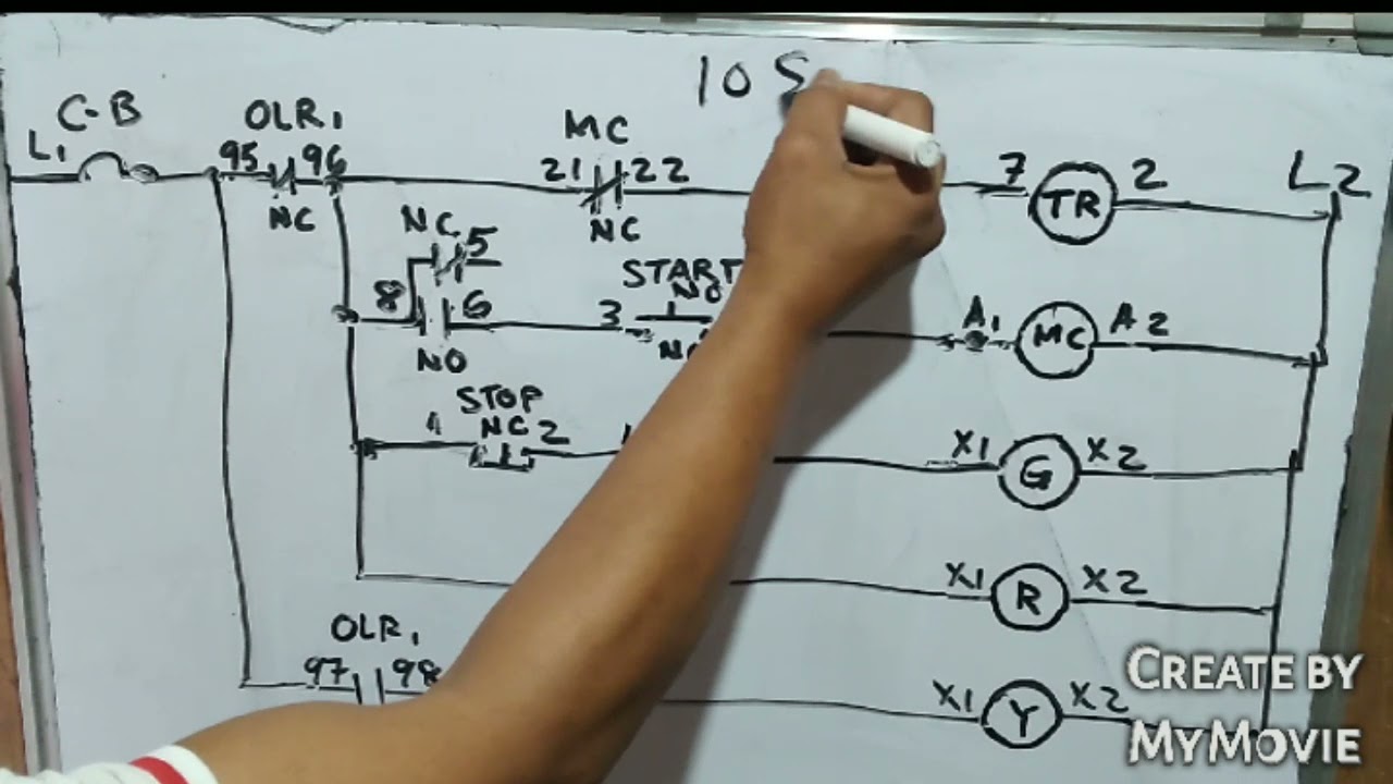 LADDER DIAGRAM OF STOP/START w/ ON-DELAY TIMER