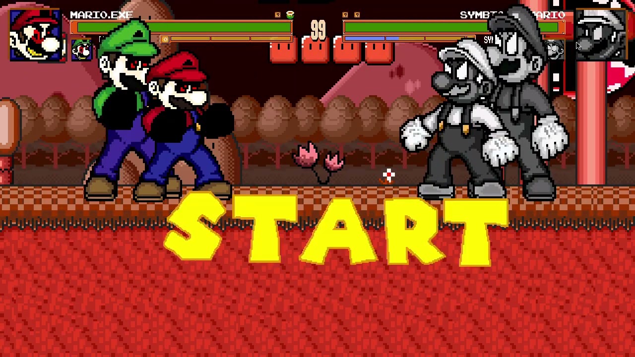 Битва MUGEN № 839: Братья Марио.EXE против братьев Марио-симбионтов