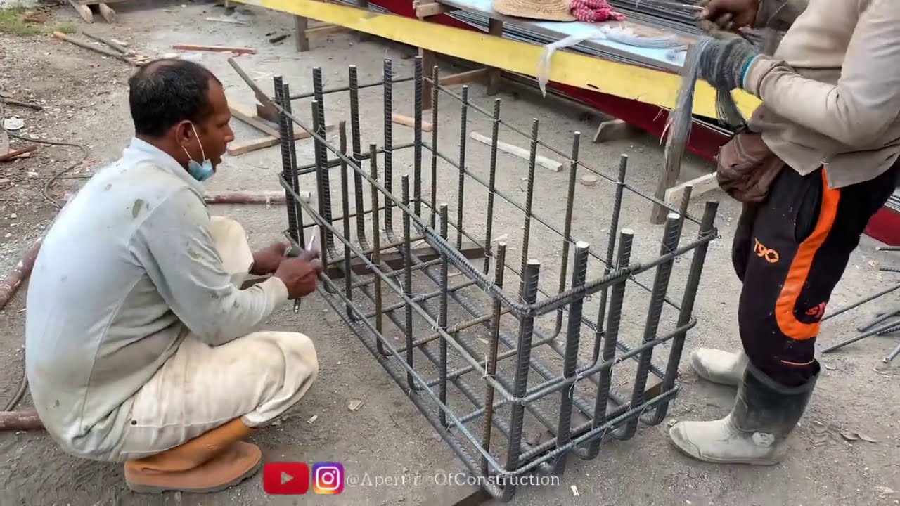 Pile Cap Steel Rebar Bending Details Foundation Construction Process Steel Reinforcement Placement