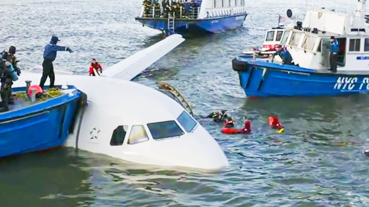 Un PILOTO H&Eacute;ROE ameriz&oacute; en el r&iacute;o HUDSON. Todos SOBREVIVIERON de MILAGRO
