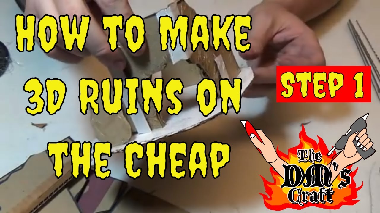 DIY 3D Ruins from Cardboard Miniature Terrain (Dm's Craft #104 Step 1)