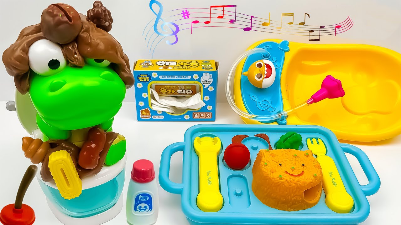 [Toy ASMR] Krong’s Potty training Toy & Eating 🍴 크롱 배변훈련 & 식사놀이 장난감 언박싱 | Satisfying Unboxing ASMR