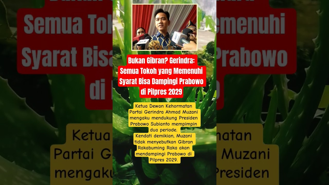 Bukan Gibran? Gerindra: Semua Tokoh yang Memenuhi Syarat Bisa Dampingi Prabowo di Pilpres 2029