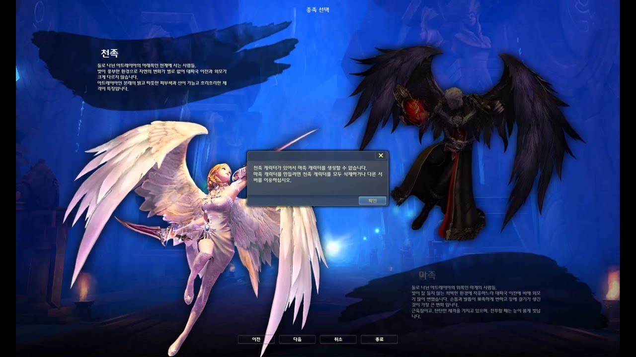 Aion 4.0 - Character creation window