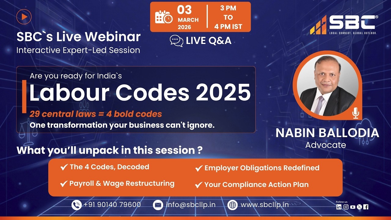 SBC - India&rsquo;s New Labour Codes Explained | Compliance, Payroll & CTC Impact for HR & CFO Leaders