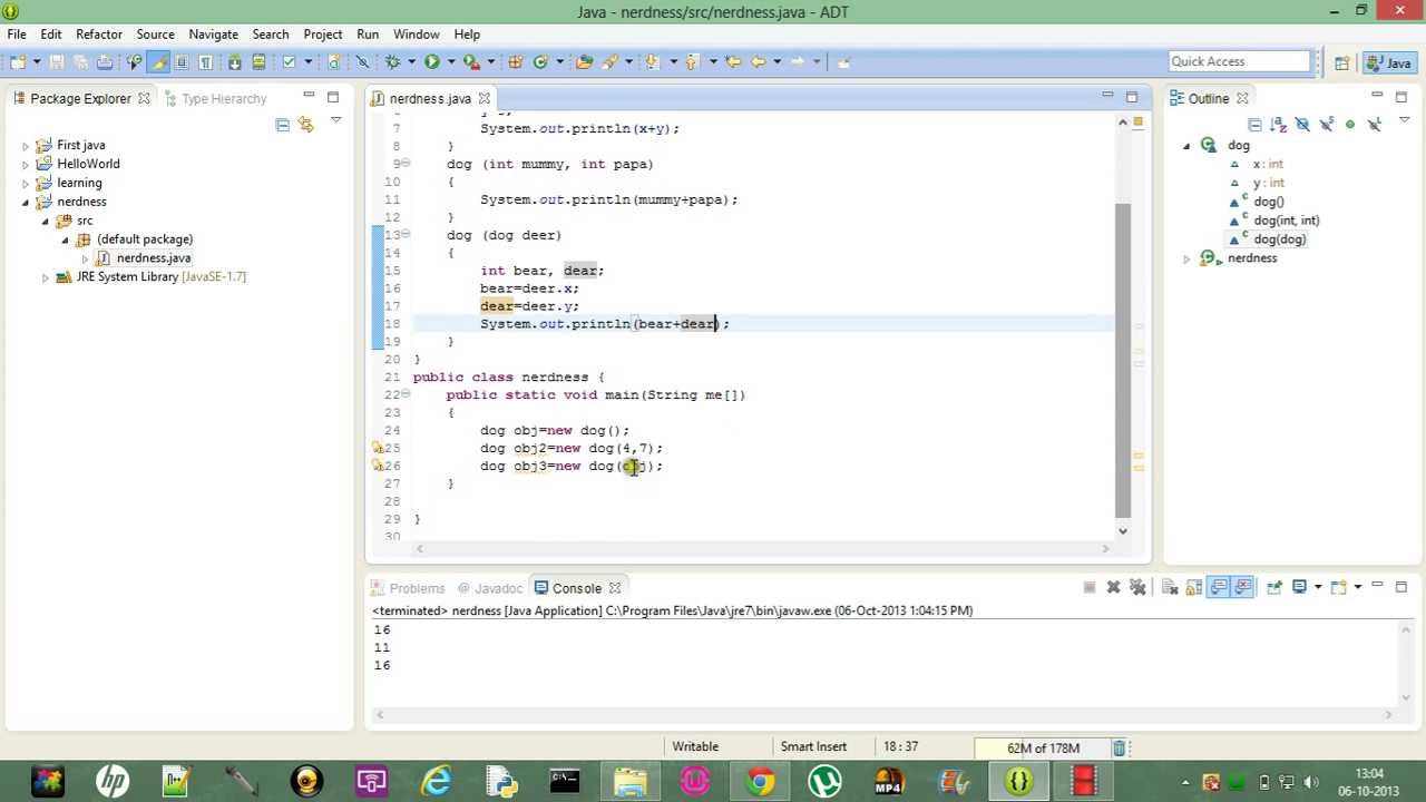 types of constructor and constructor overloading - The very basics of java