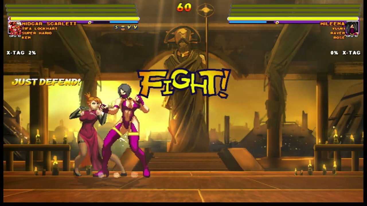 [4K] MUGEN: ETB – Midgar Scarlett, Tifa Lockhart, Super Mario, Ken vs Mileena, Yuuki, Raven, Rose