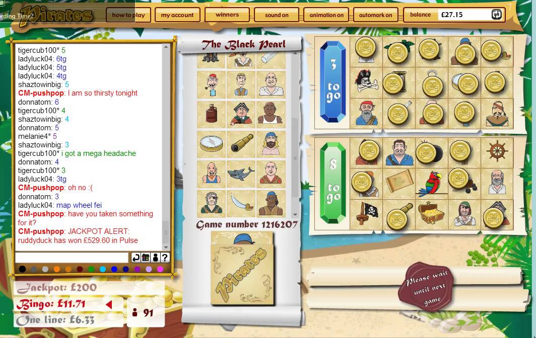 Tombola Pirate Bingo Game 2