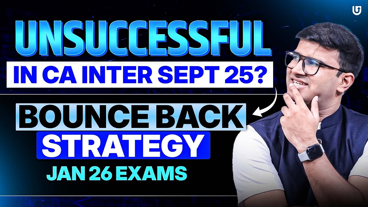 Failed in CA Inter sept 25? How to comeback for CA Foundation Jan 26 Exams? ICAI CA Indresh Gandhi