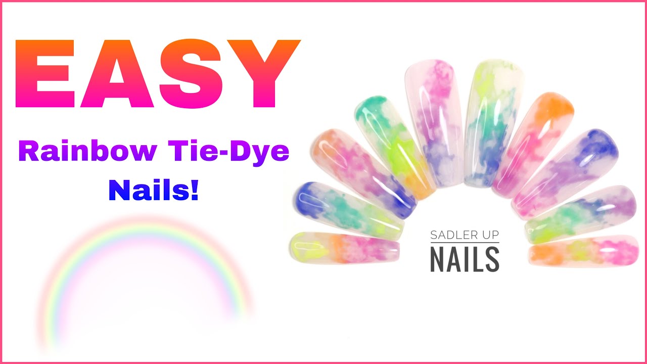 Rainbow Tie-Dye/Marble Nails | EASY!!