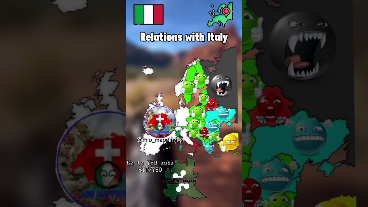 Cw: @miosccc / Relations with Italy / #mapping #geography #europe #italy #geopolitics #map