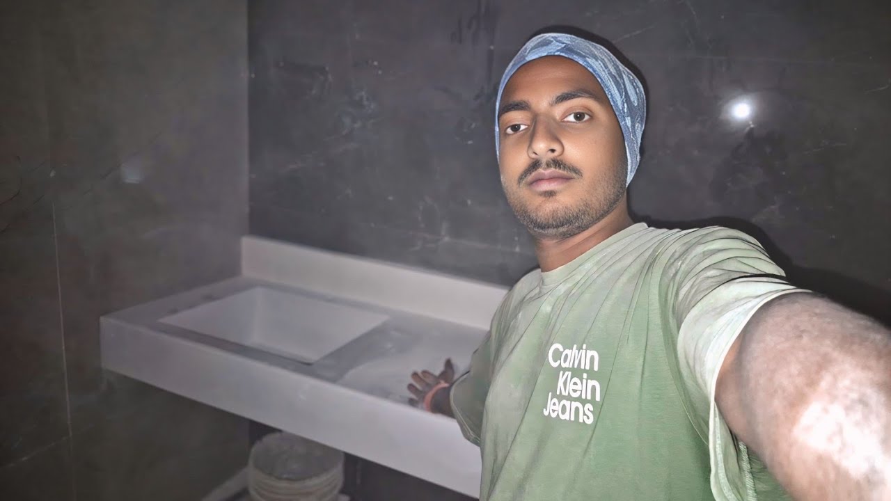Washbasin finished with Corian top #tamilnadu #maduraiairport 
