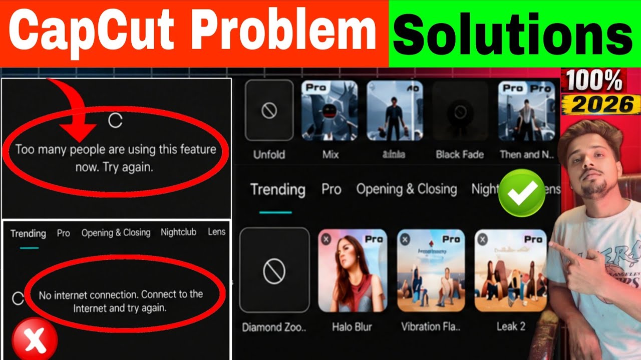 CapCut No Internet Connection Problem Solved ✅ / Too many people are using this feature now. Try ...
