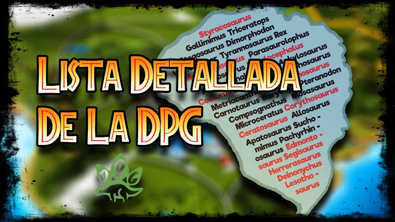 Información DETALLADA sobre la lista de la DPG (Jurassic World Fallen Kingdom)