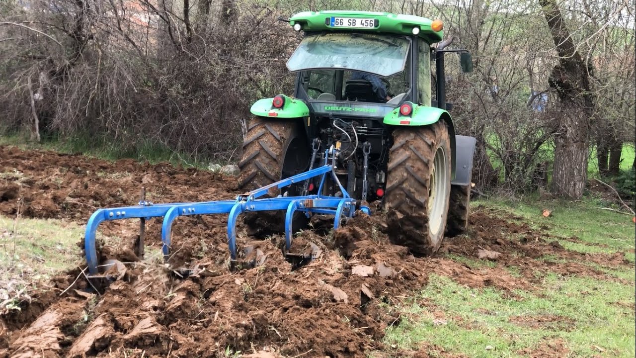 DEUTZ FAHR 5110 G! USTA ŞOFÖR İLE HİÇ SÜRÜLMEMİŞ BAHÇEYİ SÜRMEYE ÇALIŞMAK!!!!!