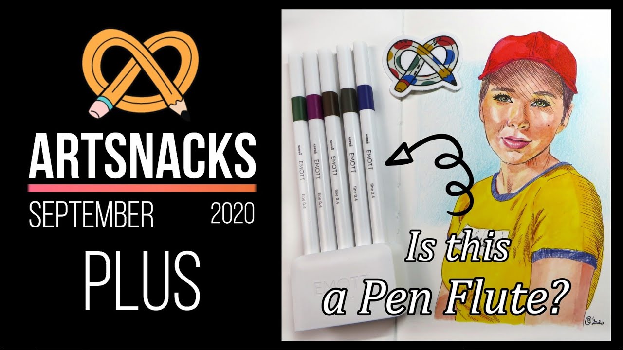 ARTSNACKS PLUS BOX September 2020 // unboxing, challenge, art supplies review // And a PEN FLUTE?